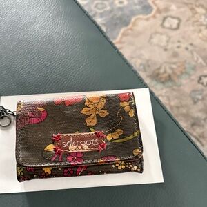 Sakroots Floral Wallet with Pink and Yellow Accents
